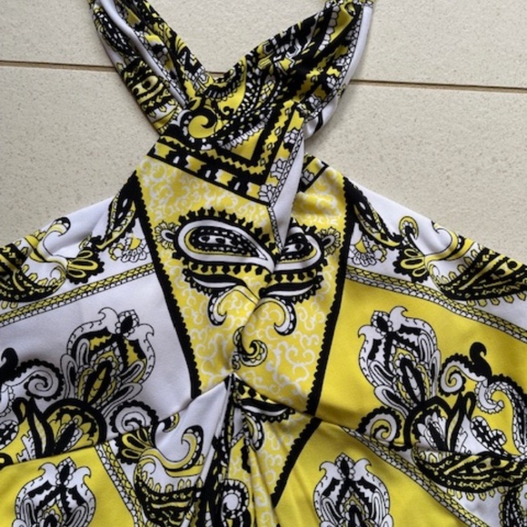 Cache Yellow/Black Dress L  NWOT - Picture 2 of 6